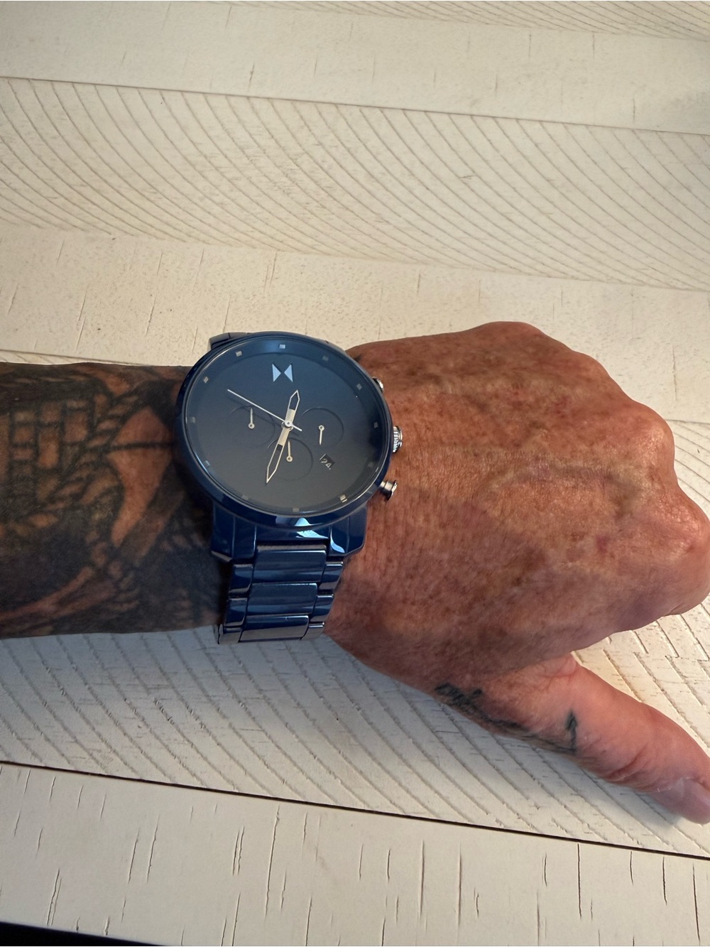 MVMT Men's Blue Ceramic Chronograph Watch with Silver Accents - Picture 3 of 7